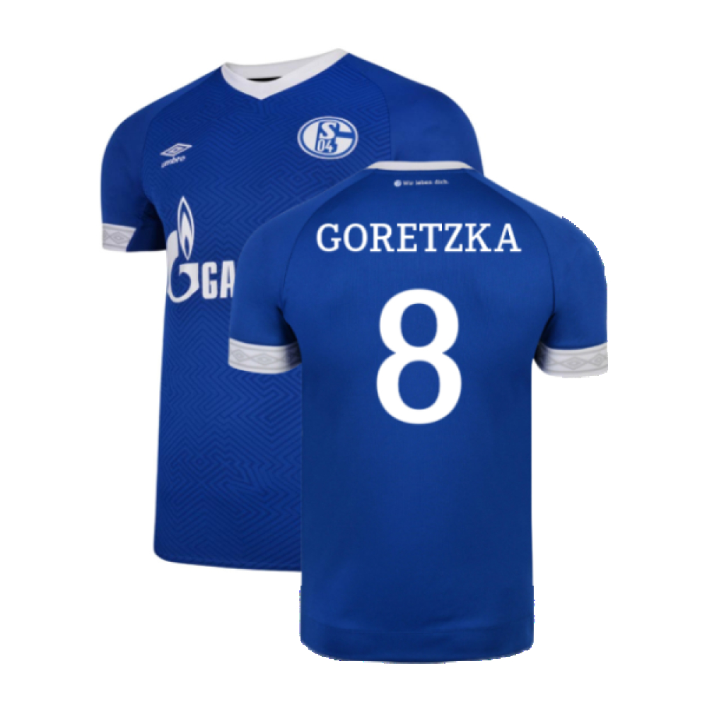 '18-'19 Schalke Home Shirt ) (Excellent) (Goretzka 8) Polyester Schalke 04 Made By: Umbro Men's Blue Xxl