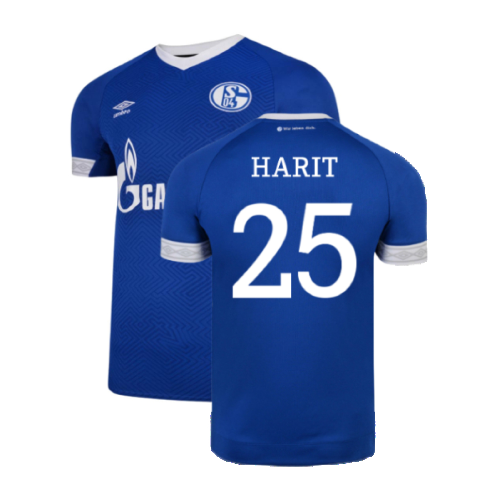 '18-'19 Schalke Home Shirt ) (Excellent) (Harit 25) Polyester Schalke 04 Made By: Umbro Men's Blue Xxl