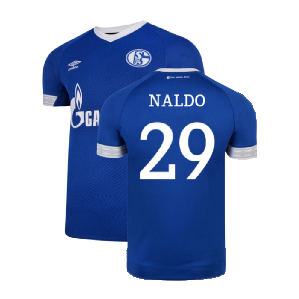 '18-'19 Schalke Home Shirt ) (Excellent) (Naldo 29) Polyester Schalke 04 Made By: Umbro Men's Blue Xxl