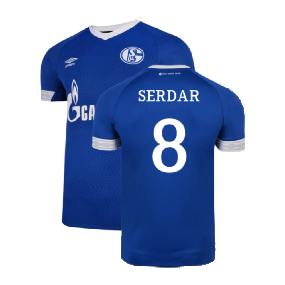 '18-'19 Schalke Home Shirt ) (Excellent) (Serdar 8) Polyester Schalke 04 Made By: Umbro Men's Blue Xxl