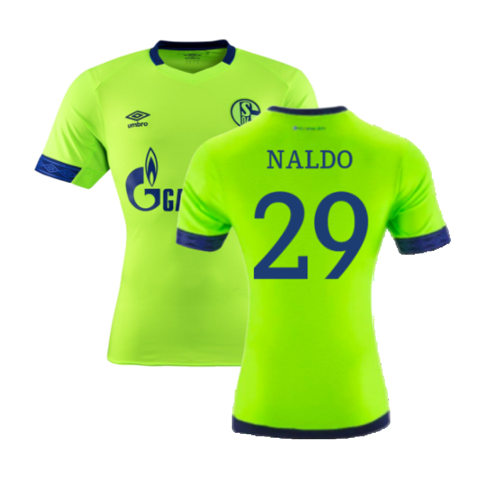 '18-'19 Schalke Third Shirt ) (Fair) (Naldo 29) Polyester Schalke 04 Made By: Umbro Men's Green Extra Large