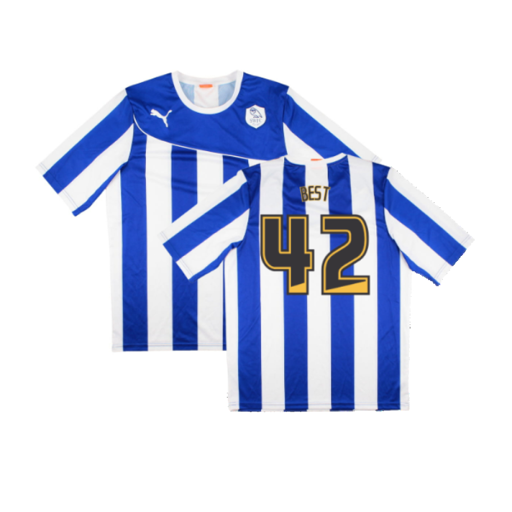 '13-'14 Sheffield Wednesday Home Shirt (Sponsorless) (S) (Excellent) (Best 42) Polyester Made By: Puma Men's Blue Small