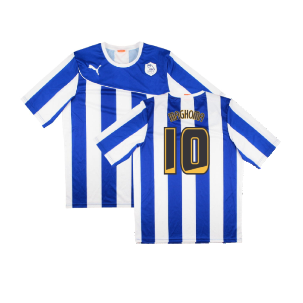'13-'14 Sheffield Wednesday Home Shirt (Sponsorless) (S) (Excellent) (Maghoma 10) Polyester Made By: Puma Men's Blue Small