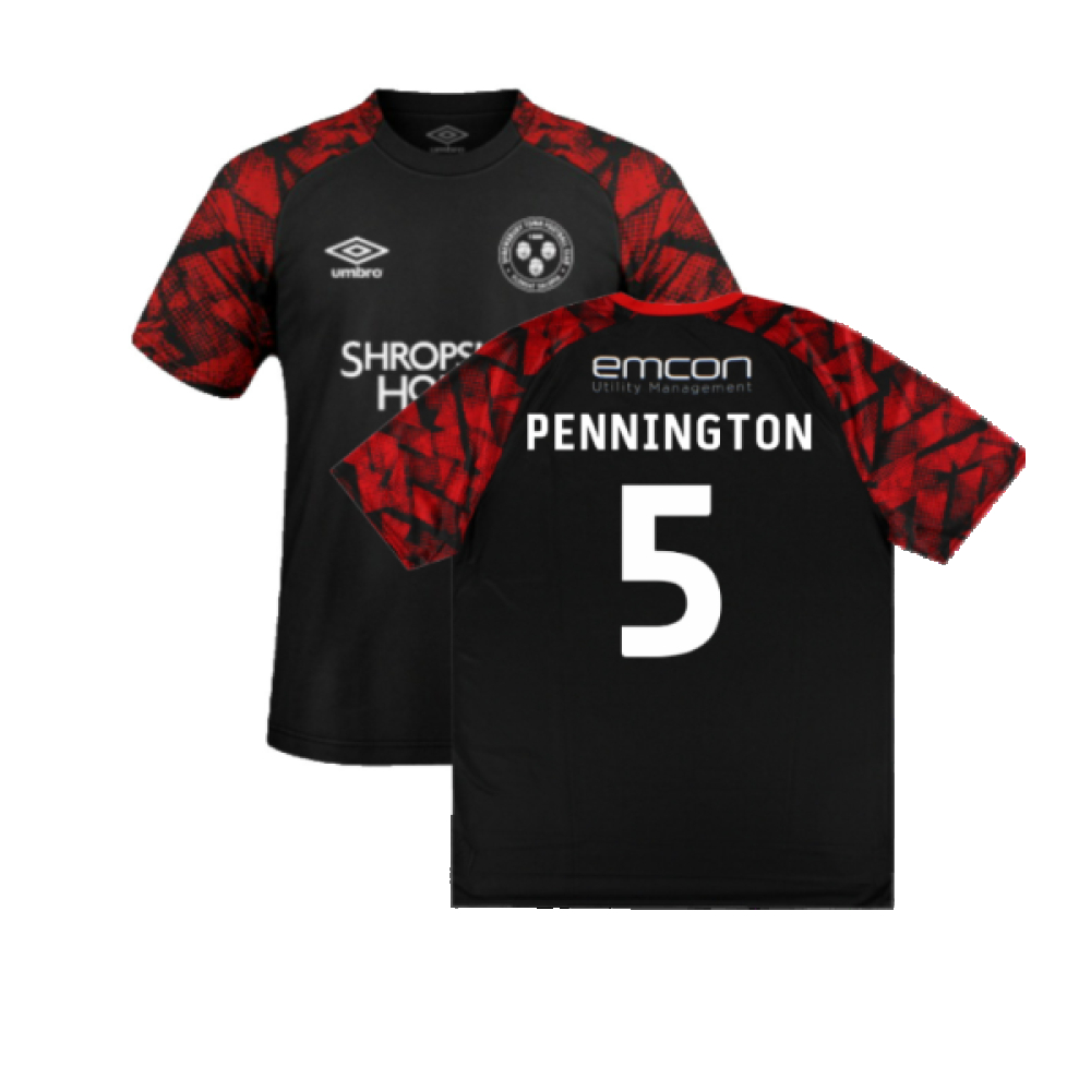 '22-'23 Shrewsbury Away Shirt ) (Excellent) (Pennington 5) Polyester Made By: Umbro Men's Black Xxl