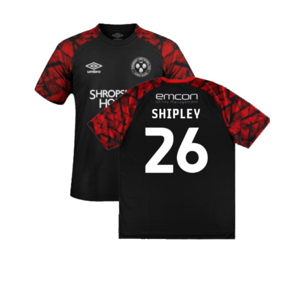 '22-'23 Shrewsbury Away Shirt ) (Excellent) (Shipley 26) Polyester Made By: Umbro Men's Black Xxl