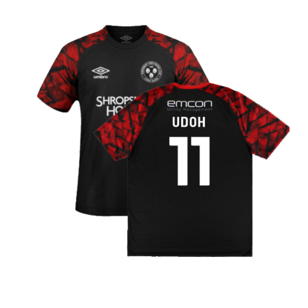 '22-'23 Shrewsbury Away Shirt ) (Excellent) (Udoh 11) Polyester Made By: Umbro Men's Black Xxl
