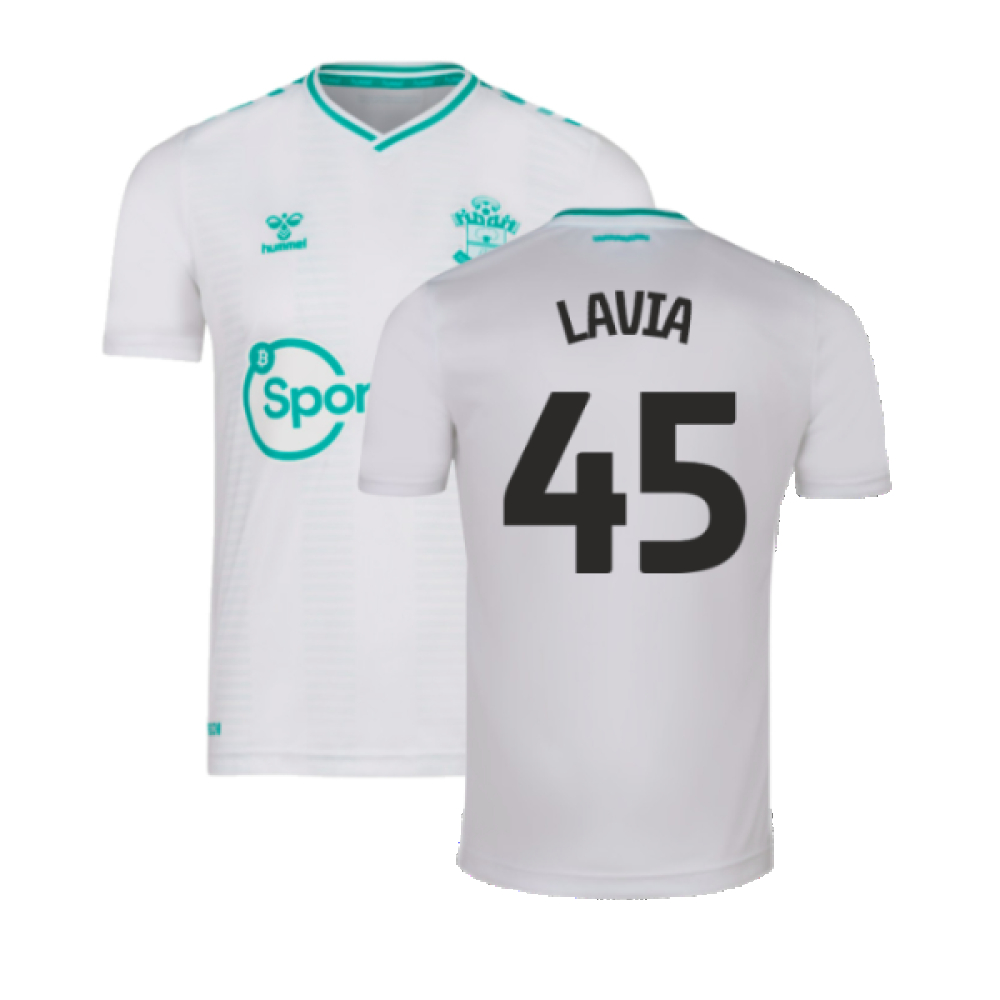 '23-'24 Southampton Away Shirt (S) (Excellent) (Lavia 45) Polyester Made By: Hummel Men's White Small