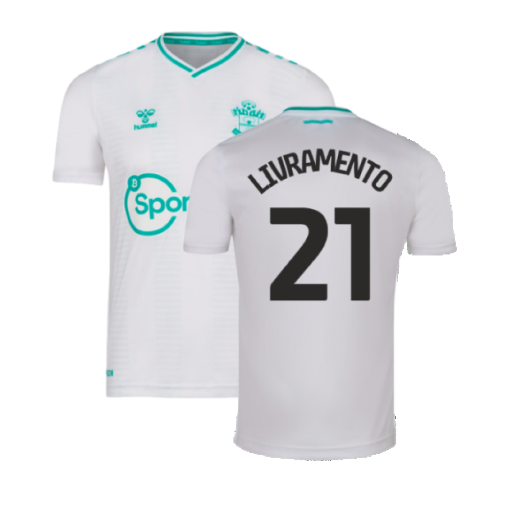 '23-'24 Southampton Away Shirt (S) (Excellent) (Livrato 21) Polyester Made By: Hummel Men's White Small