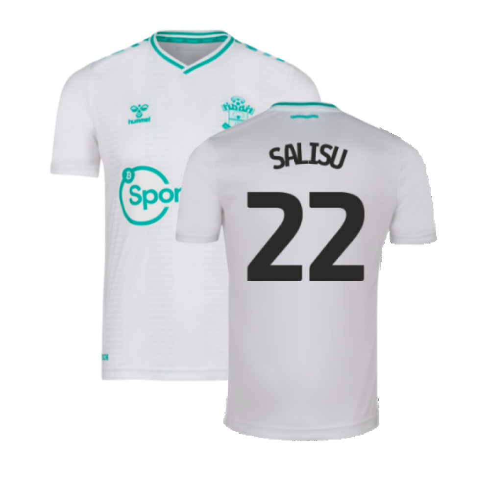 '23-'24 Southampton Away Shirt (S) (Excellent) (Salisu 22) Polyester Made By: Hummel Men's White Small