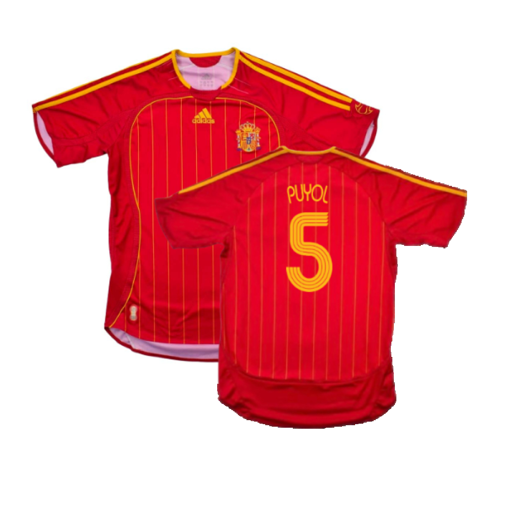 '05-'07 Spain Home (Excellent) (Puyol 5) Polyester Made By: Adidas Men's Red Xxl