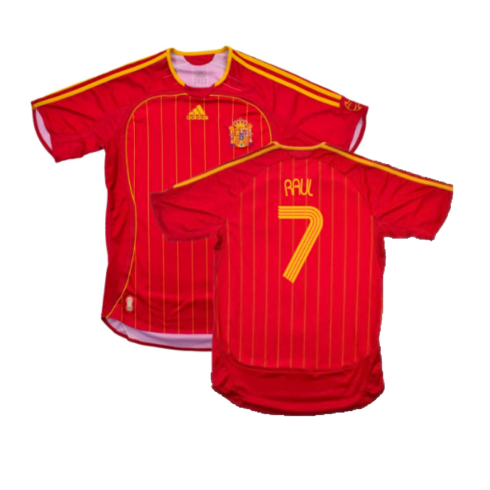 '05-'07 Spain Home (Excellent) (Raul 7) Polyester Made By: Adidas Men's Red Xxl