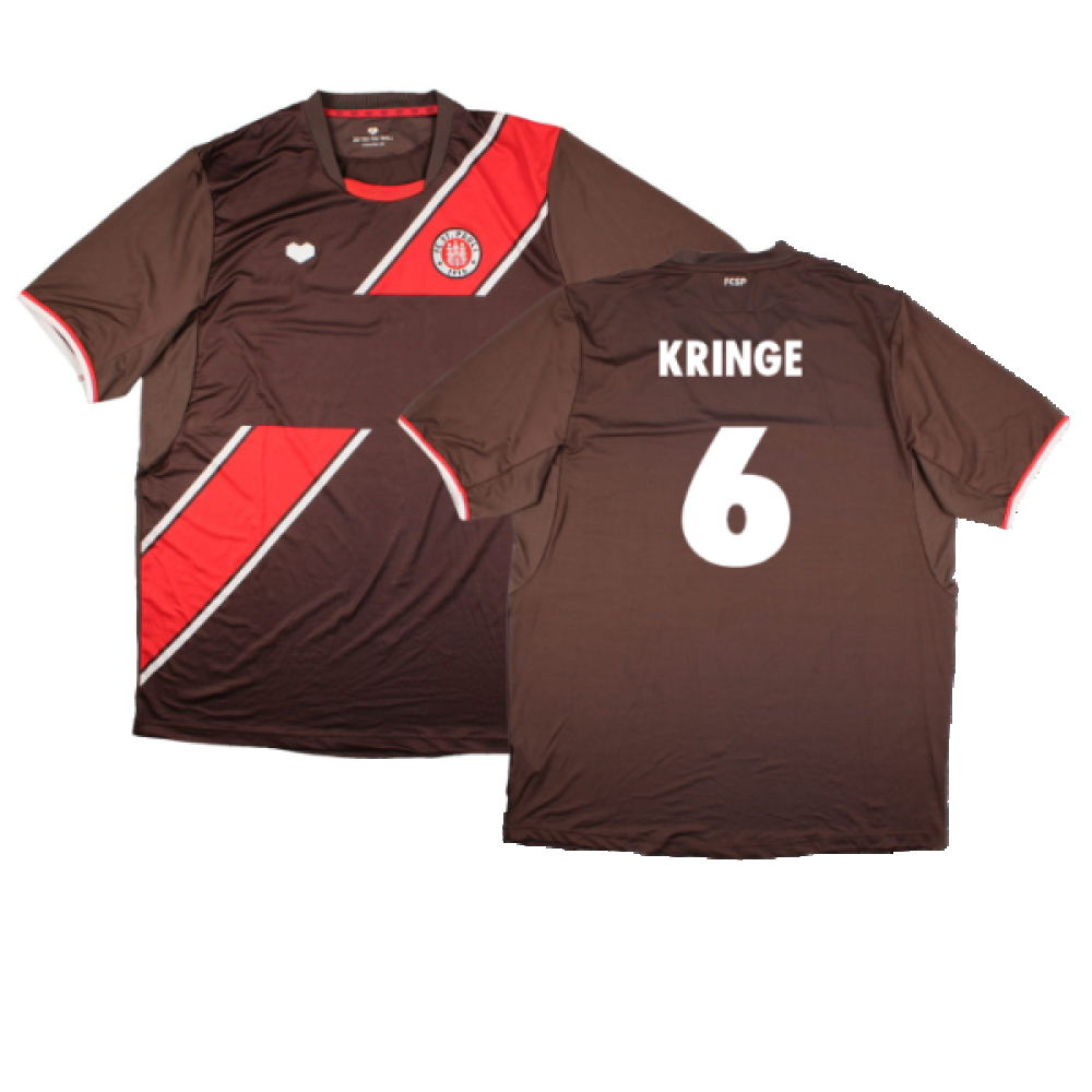 '13-'14 St. Pauli Home Shirt (Sponsorless) ) (Mint) (Kringe 6) Polyester St Pauli Made By: Do You Football Men's Maroon Xxl