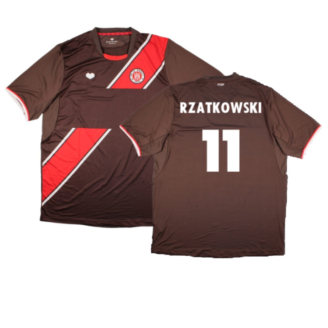 '13-'14 St. Pauli Home Shirt (Sponsorless) ) (Mint) (Rzatkowski 11) Polyester St Pauli Made By: Do You Football Men's Maroon Xxl