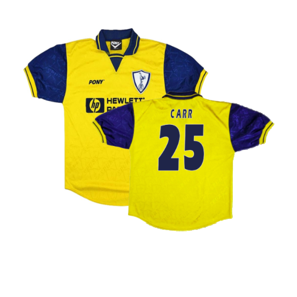 '95-'96 Tottenham Third Shirt (M) (Excellent) (Carr 25) Polyester Made By: Pony Men's Yellow Medium