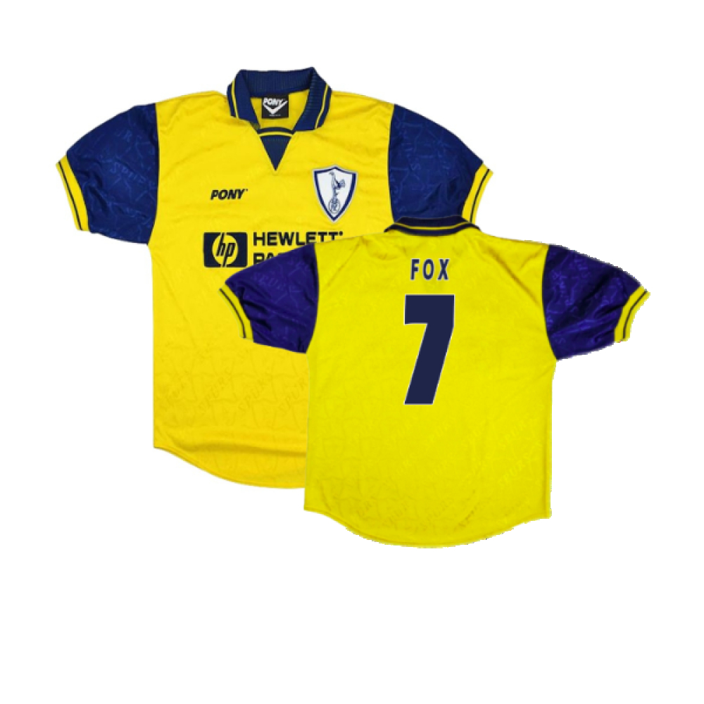 '95-'96 Tottenham Third Shirt (M) (Excellent) (Fox 7) Polyester Made By: Pony Men's Yellow Medium