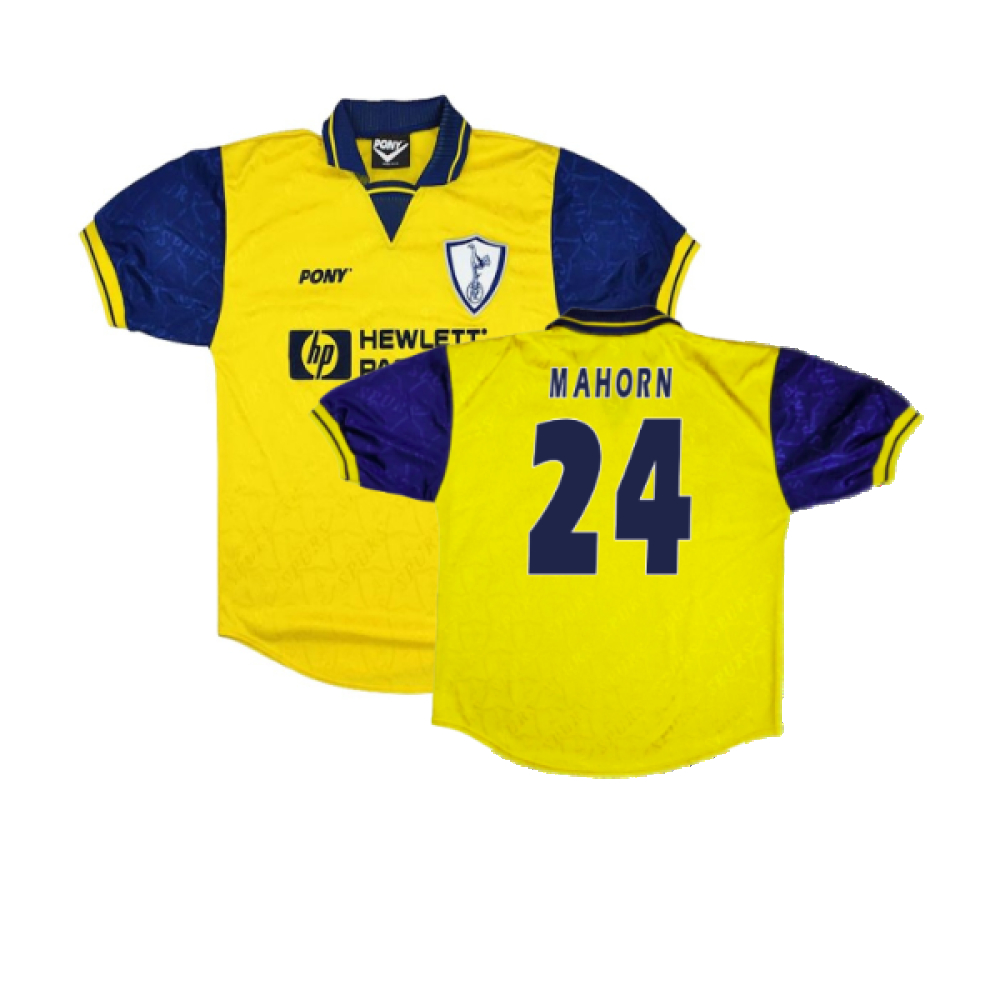 '95-'96 Tottenham Third Shirt (M) (Excellent) (Mahorn 24) Polyester Made By: Pony Men's Yellow Medium