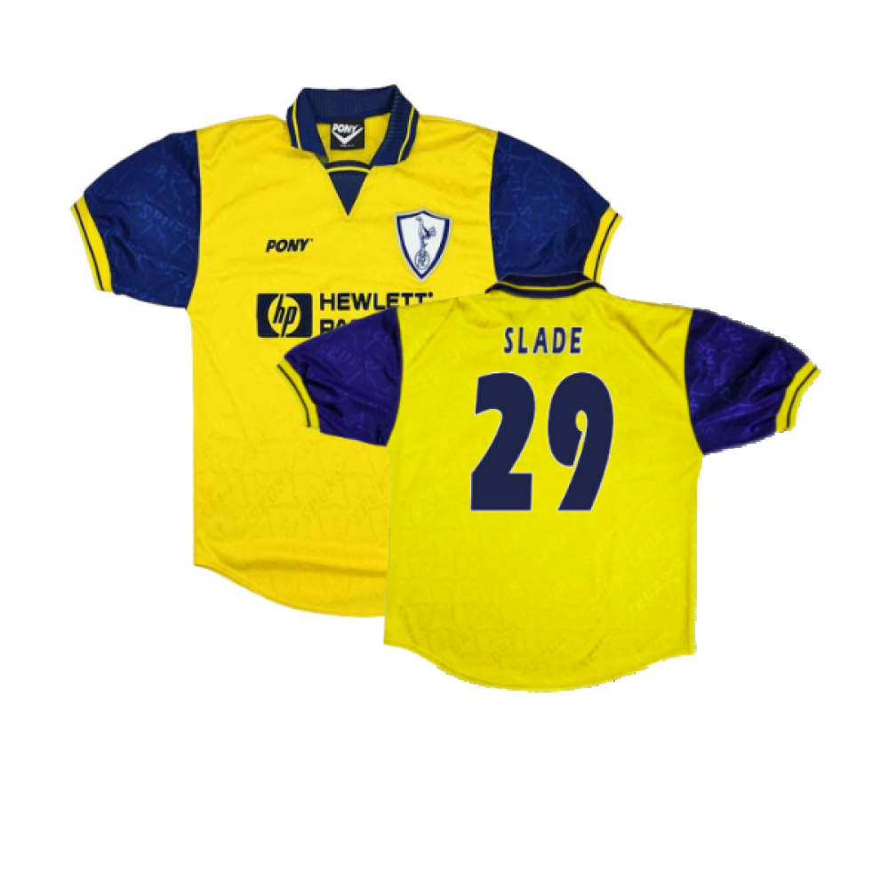 '95-'96 Tottenham Third Shirt (M) (Excellent) (Slade 29) Polyester Made By: Pony Men's Yellow Medium