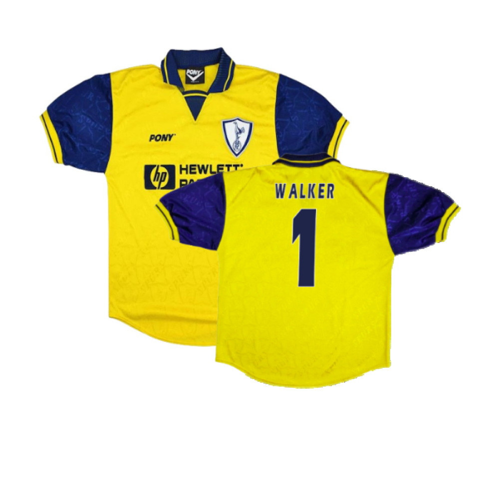 '95-'96 Tottenham Third Shirt (M) (Excellent) (Walker 1) Polyester Made By: Pony Men's Yellow Medium