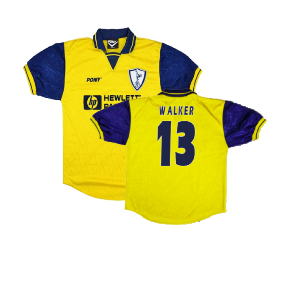 '95-'96 Tottenham Third Shirt (M) (Excellent) (Walker 13) Polyester Made By: Pony Men's Yellow Medium