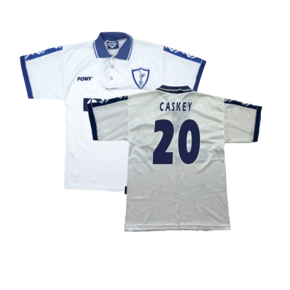 '95-'97 Tottenham Home Shirt (S) (Very Good) (Caskey 20) Polyester Made By: Pony Men's White Small