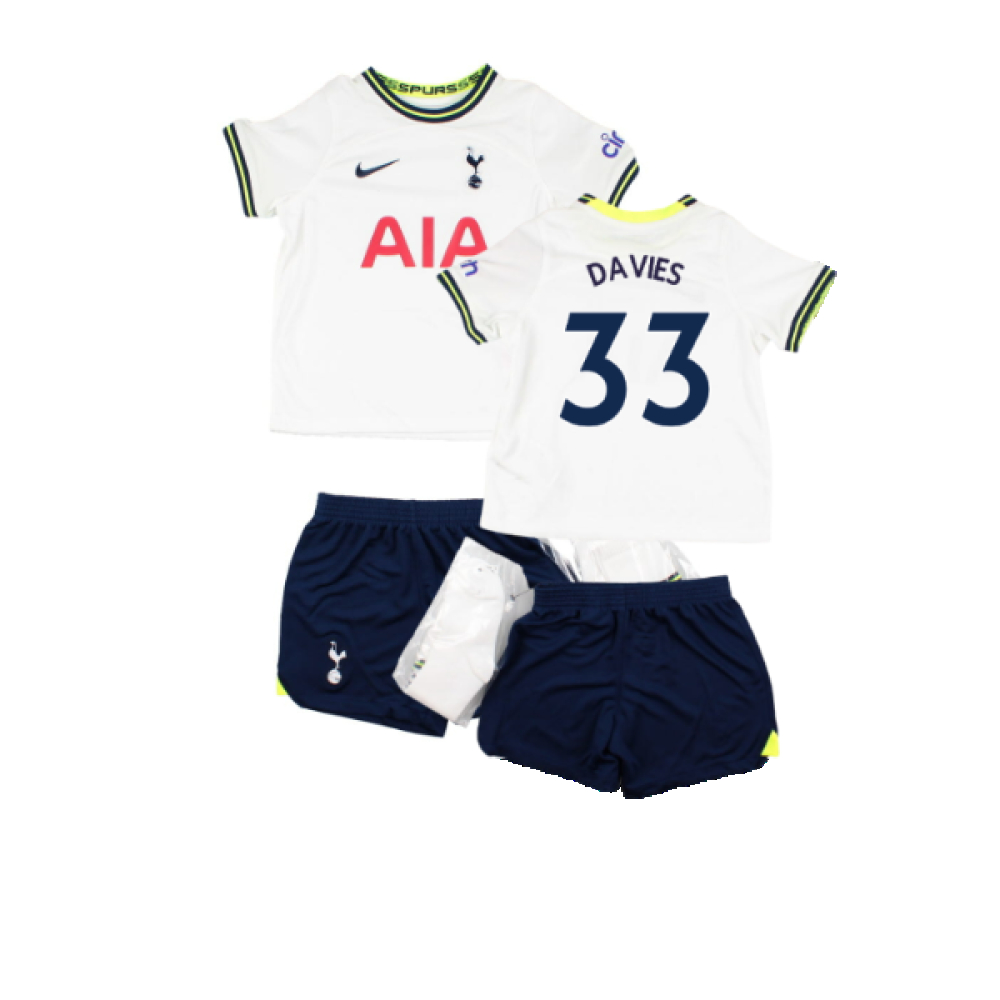 '22-'23 Tottenham Home Infant Kit (Sb) (Excellent) (Davies 33) Adults Polyester Made By: Nike Unisex Infant White Small