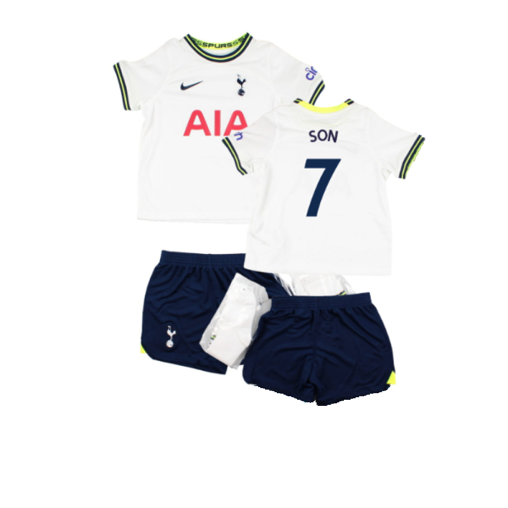 '22-'23 Tottenham Home Infant Kit (Sb) (Excellent) (Son 7) Adults Polyester Made By: Nike Unisex Infant White Small