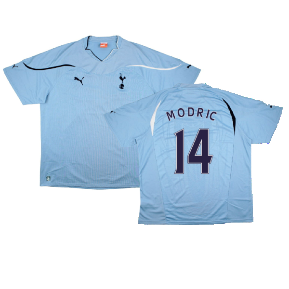'10-'11 Tottenham Hotspur Away Shirt (Sponsorless) ) (Modric 14) (Excellent) Polyester Made By: Puma Men's Blue Xxl