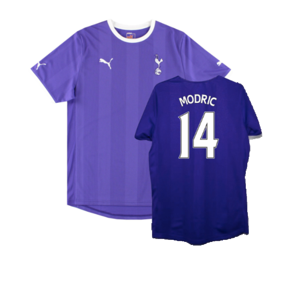 '11-'12 Tottenham Hotspur Sponsorless Away Shirt ) (Bnwt) (Modric 14) Polyester Made By: Puma Men's Purple Extra Large