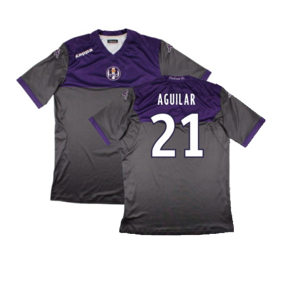 '14-'15 Toulouse Third Shirt (Sponsorless) ) (Very Good) (Aguilar 21) Polyester Made By: Kappa Men's Grey Extra Large