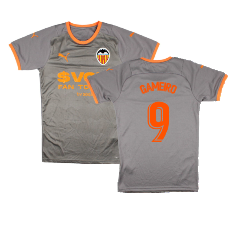 '21-'22 Valencia Fourth Shirt ) (Mint) (Gameiro 9) Polyester Made By: Puma Men's Grey Extra Large