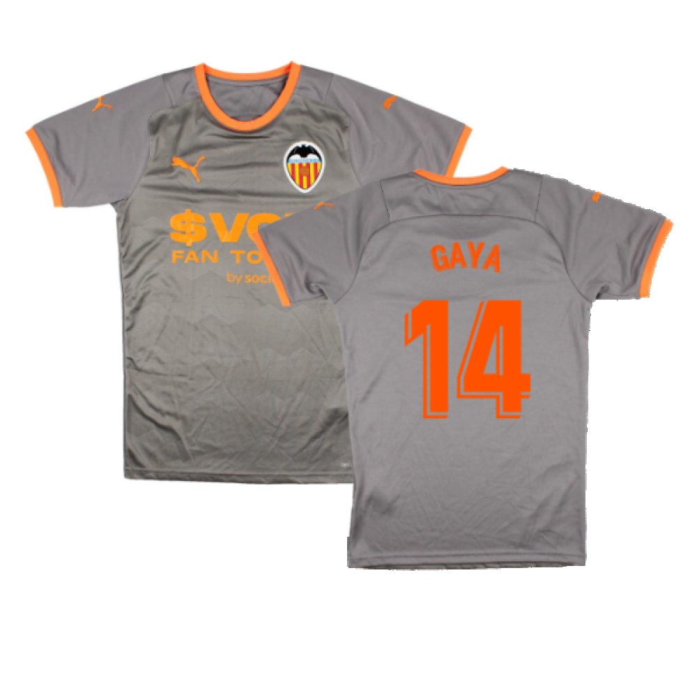 '21-'22 Valencia Fourth Shirt (M) (Mint) (Gaya 14) Polyester Made By: Puma Men's Grey Medium