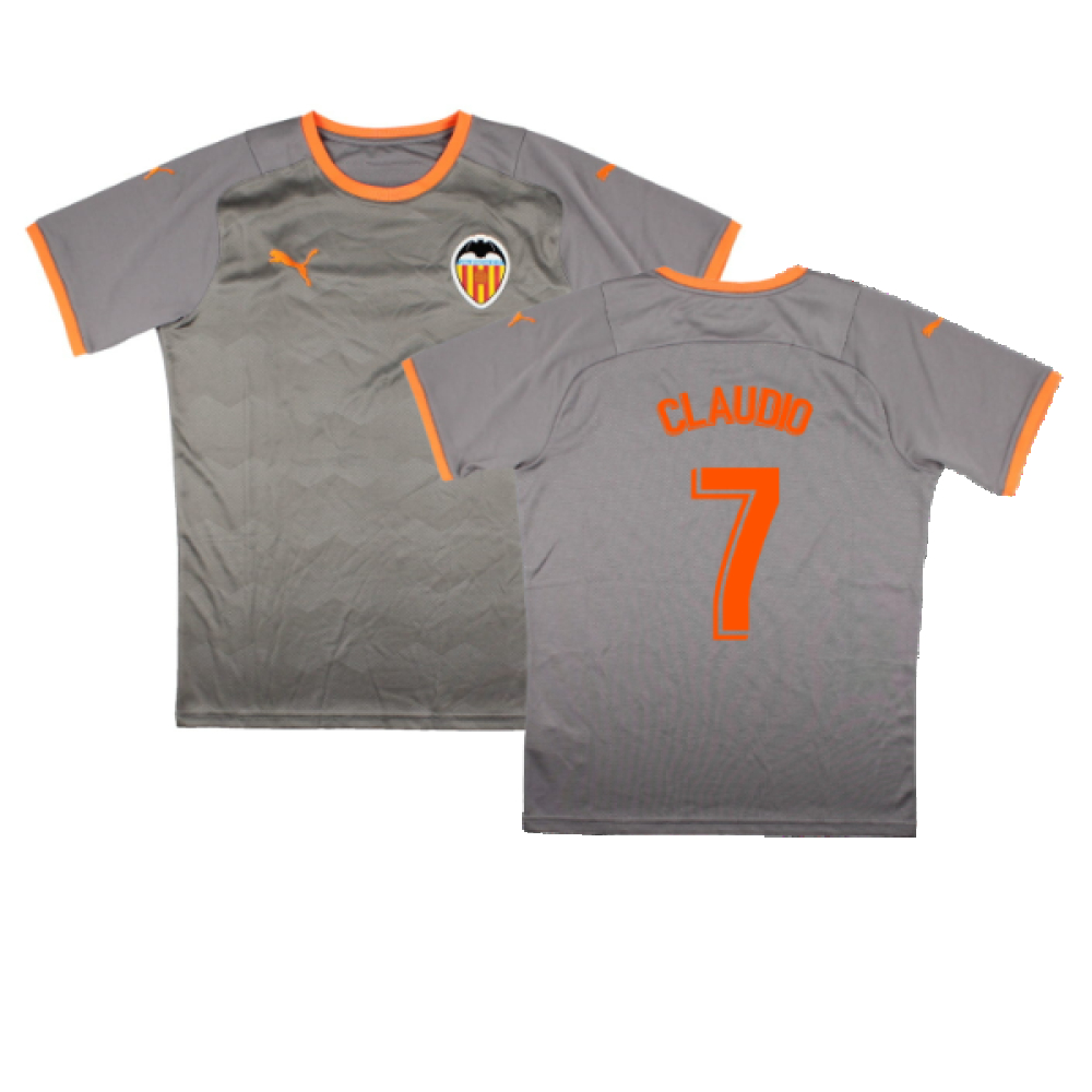 '21-'22 Valencia Fourth Shirt (Sponsorless) (M) (Mint) (Claudio 7) Polyester Made By: Puma Men's Grey Medium