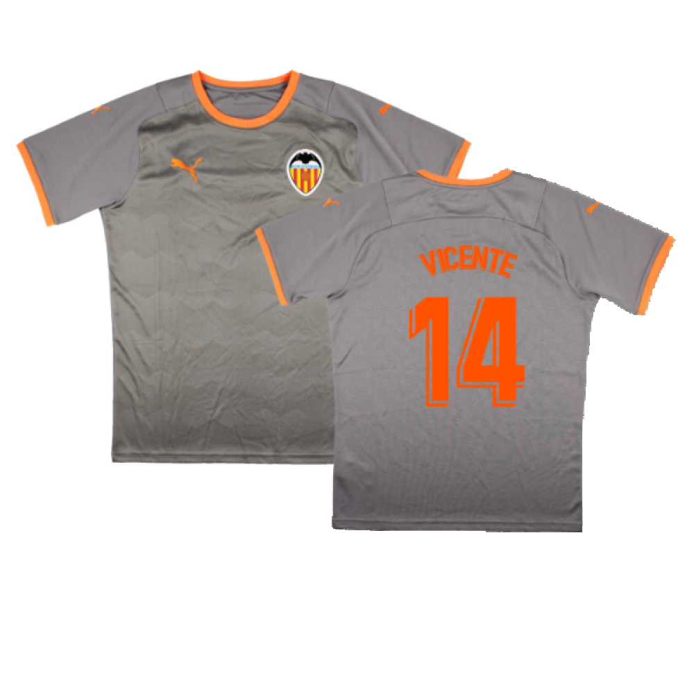 '21-'22 Valencia Fourth Shirt (Sponsorless) (M) (Mint) (Vicente 14) Polyester Made By: Puma Men's Grey Medium