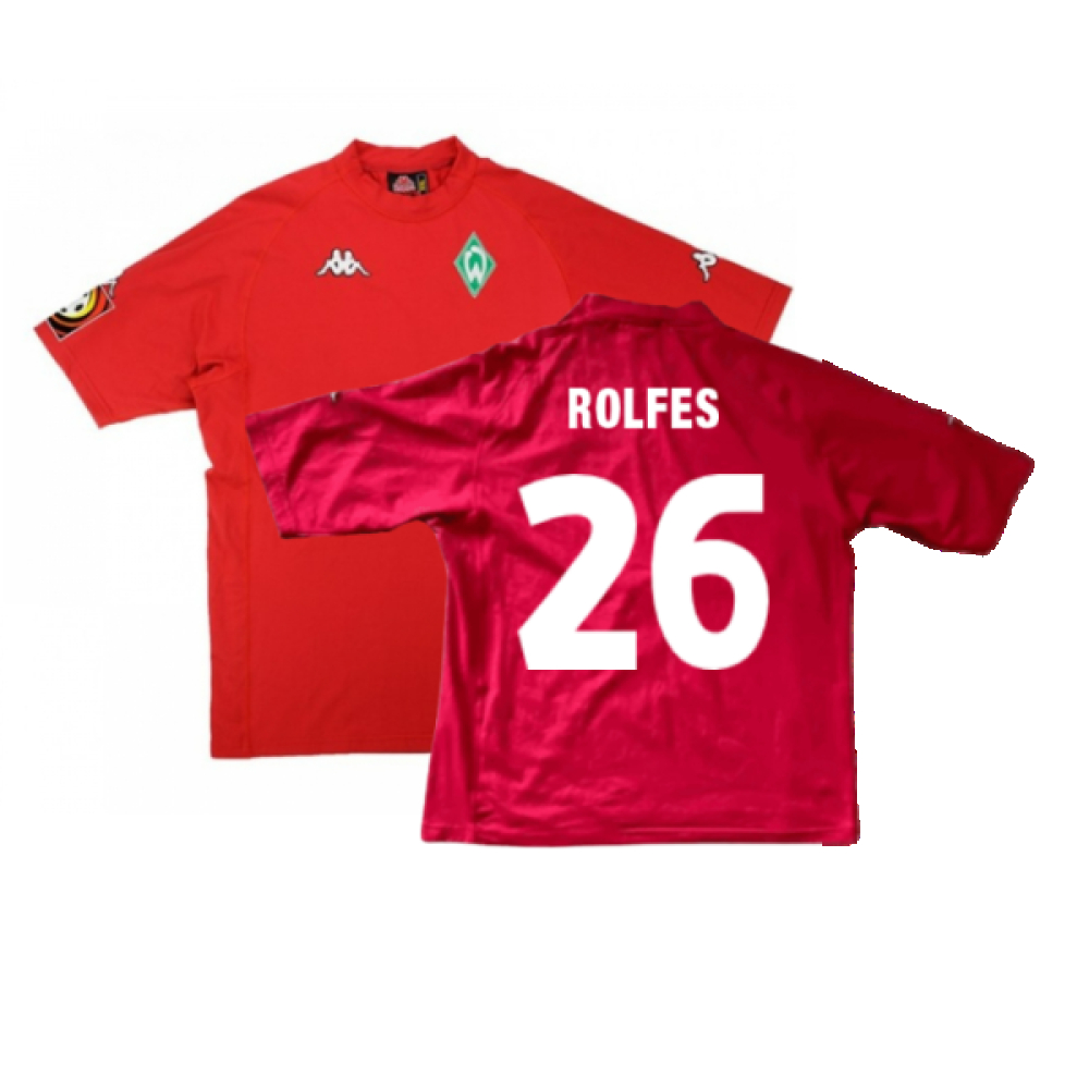'01-'03 Werder Bre Third Shirt (Excellent) (Rolfes 26) Polyester Made By: Kappa Men's Orange Small