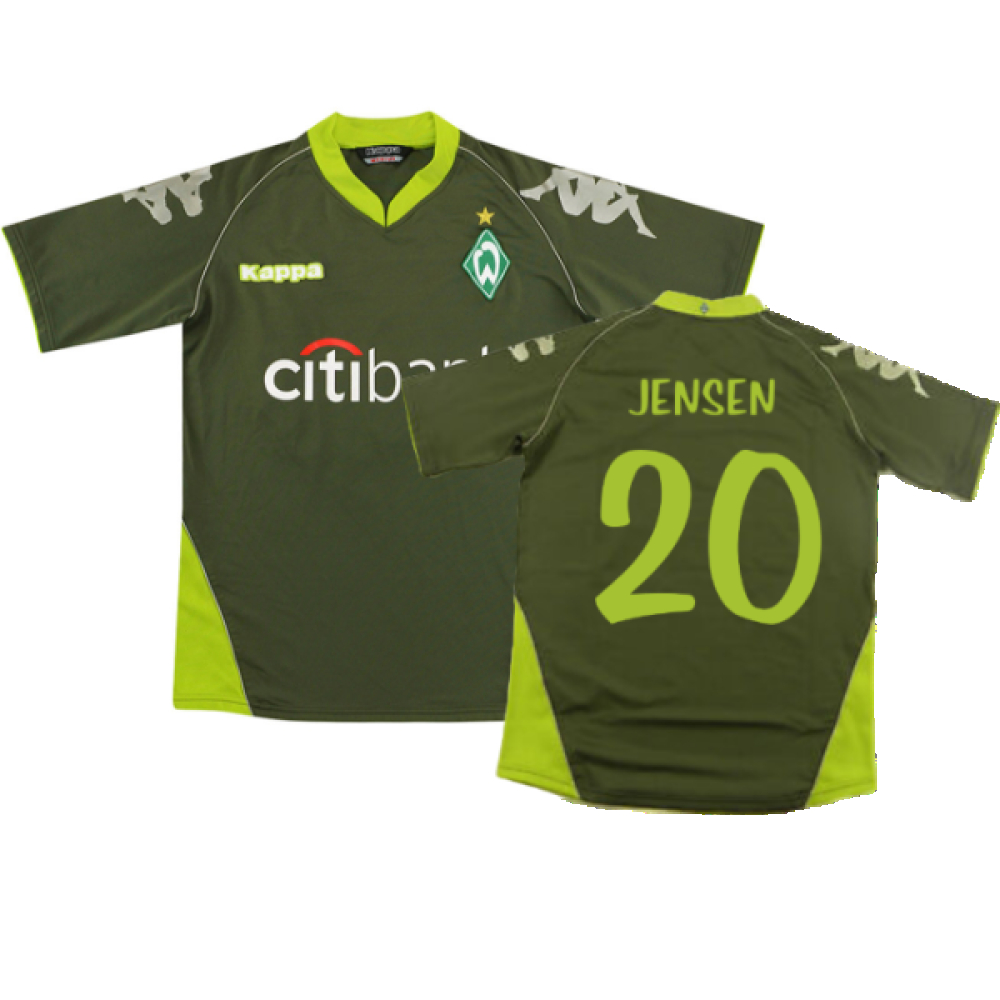 '07-'08 Werder Bre Away Shirt (S) Frings #22 (Very Good) (Jensen 20) Polyester Made By: Kappa Men's Green Small