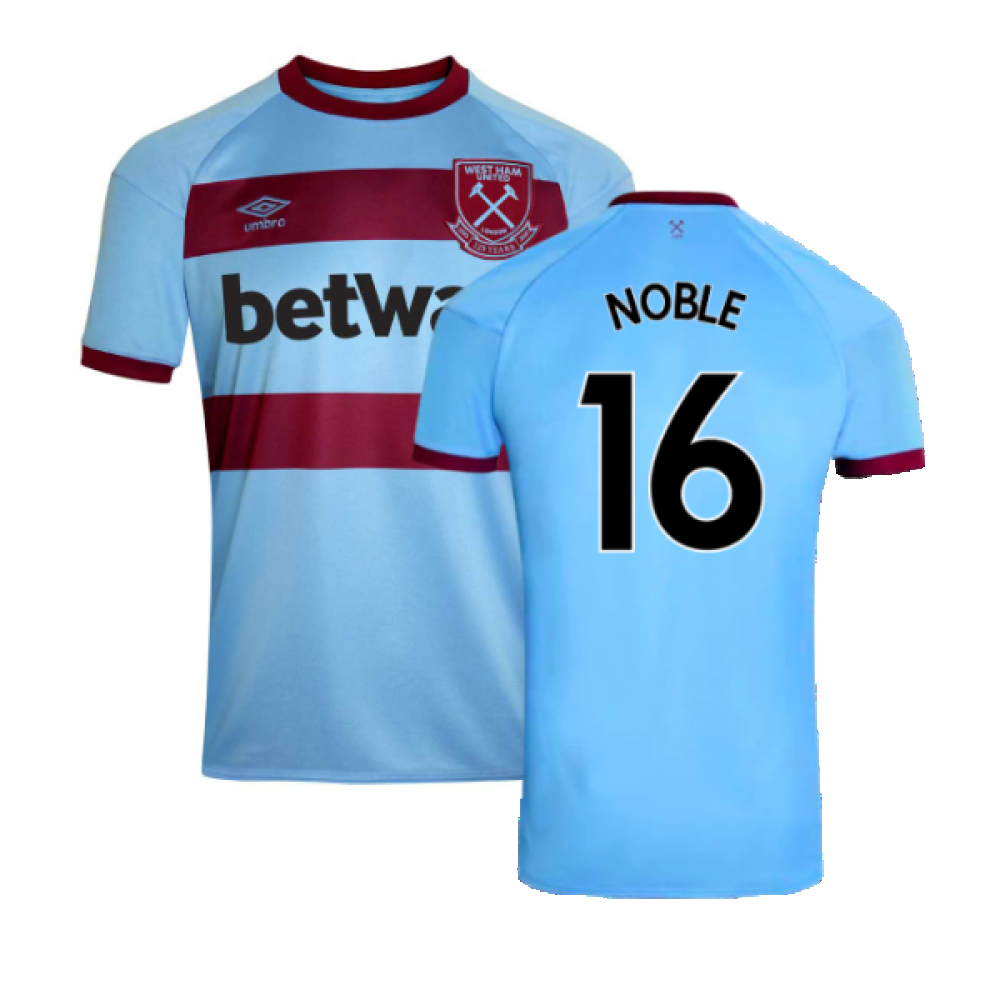 '20-'21 West Ham United Away Shirt (M) (Excellent) (Noble 16) Polyester Made By: Umbro Men's Blue Medium